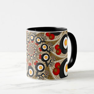 Brunch Fraktal Art Funny Food, Tomaten, Eier Tasse