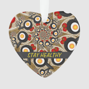Brunch Fraktal Art Funny Food, Tomaten, Eiertext Ornament