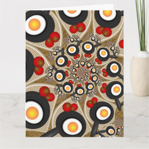 Brunch-Fraktal-Kunst Lustiges Essen, Tomaten, Eier Dankeskarte
