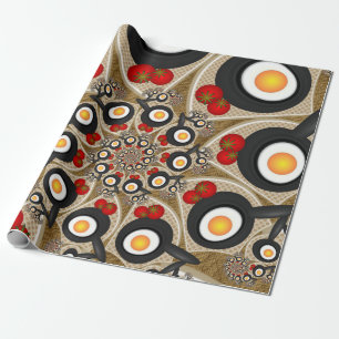 Brunch-Fraktal-Kunst Lustiges Essen, Tomaten, Eier Geschenkpapier