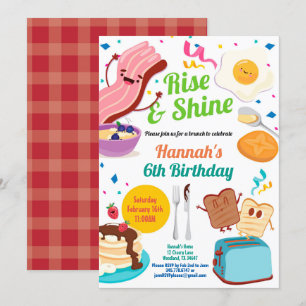 Brunch Frühstück Einladung. Kinder zum Geburtstag Einladung