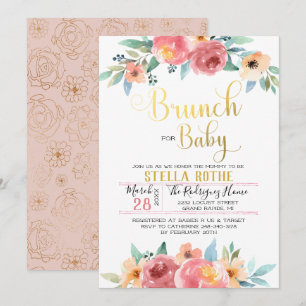 Brunch fürs Baby - Frühlingsblumen Einladung