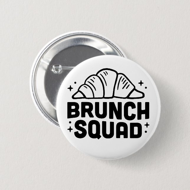 Brunch Girls Croissant Liebhaber Button (Vorne & Hinten)
