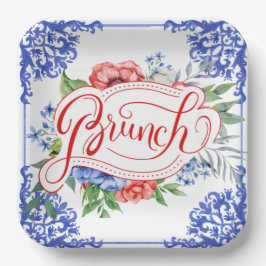 Brunch in Rot, Weiß und Blau | Dusche Pappteller