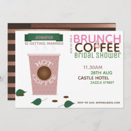 BRUNCH KAFFEE Bridal Dusche Einladung Rosa Grün