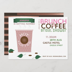 BRUNCH KAFFEE Bridal Dusche Einladung Rosa Grün