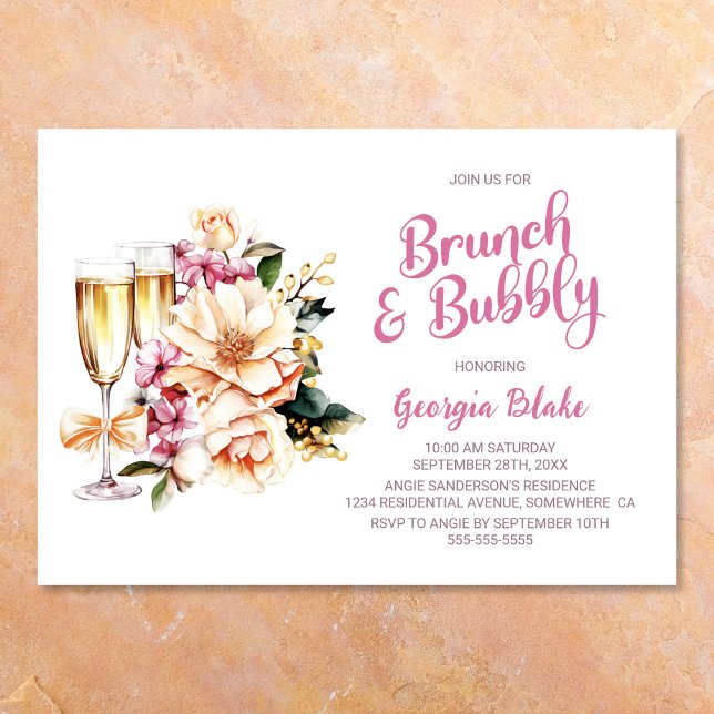 Brunch mit Blumenchampagner und Bubbly Einladung (Von Creator hochgeladen)