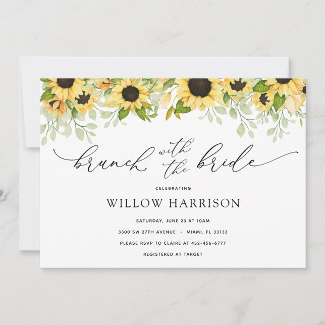 Brunch mit Brautblütendusche Einladung (Vorderseite)