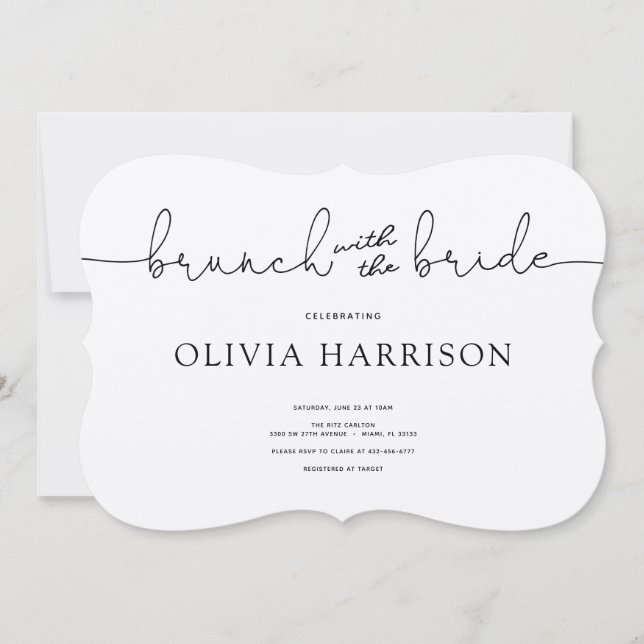 Brunch mit Brautdusche Einladung (Vorderseite)