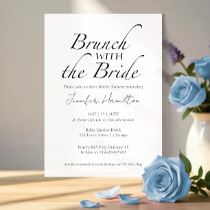 Brunch mit Bride Black & White Brautparty Einladung