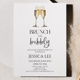 Brunch mit Champagner und Bubbly Birthday Party Br Einladung