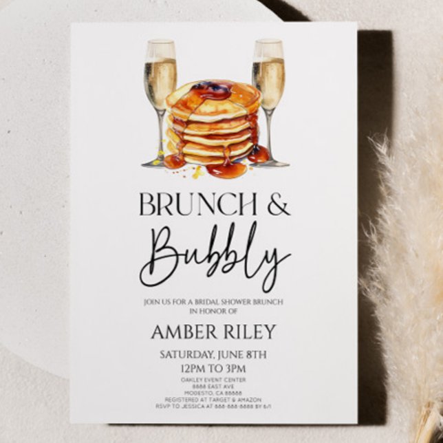 Brunch mit Champagner und Bubbly Brautparty Einladung (Von Creator hochgeladen)