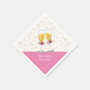 Brunch mit Champagner und Bubbly zum Geburtstag Serviette
