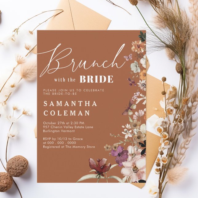 Brunch mit dem Bride-eleganten Script-Brautparty Einladung (Von Creator hochgeladen)
