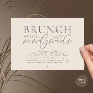 Brunch mit den Frischvermählten, Creme-Grau Hochze Einladung