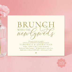 Brunch mit den Frischvermählten, Gelbgoldene Hochz Einladung