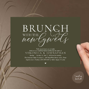 Brunch mit den Frischvermählten, Olive Green Hochz Einladung