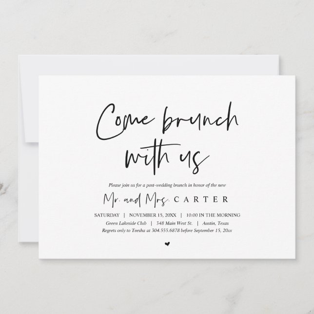Brunch mit den Neuvermählten, Einladung nach der H (Vorderseite)