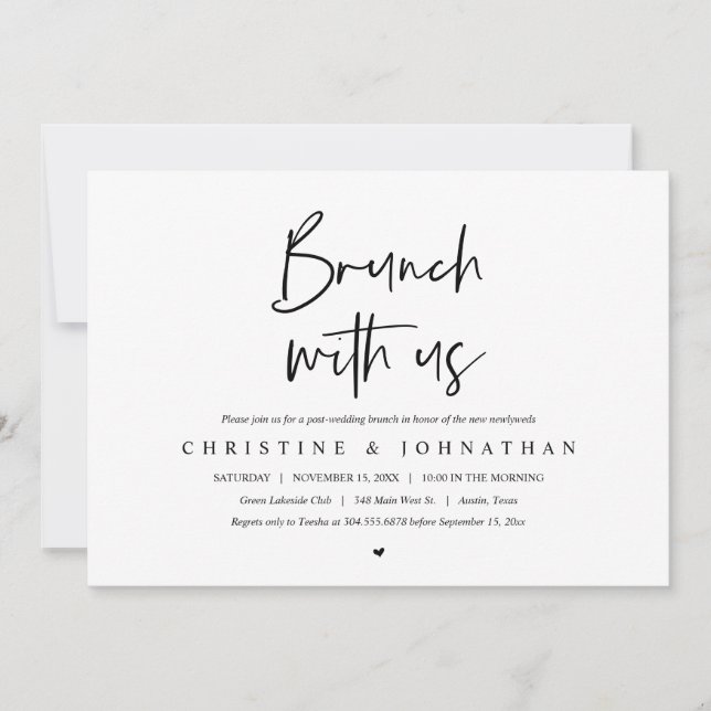 Brunch mit den Neuvermählten, Einladung nach Hochz (Vorderseite)