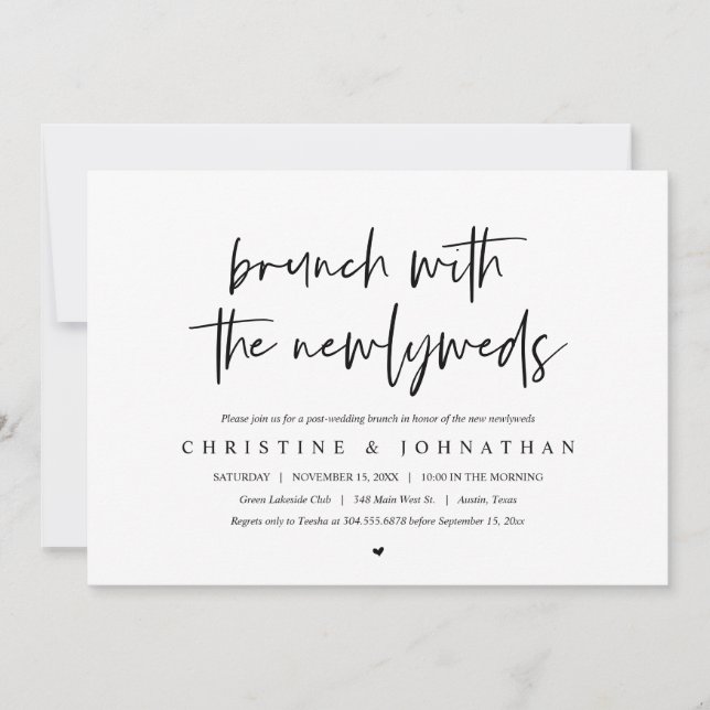 Brunch mit den Neuvermählten, Einladung nach Hochz (Vorderseite)