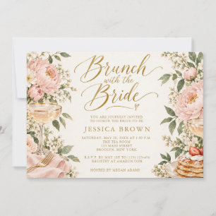 Brunch mit der Braut Gold-Grünzeug Junggesellinnen Einladung