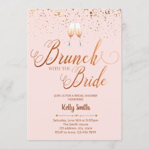 Brunch mit der Braut Goldfolie-Einladung Einladung