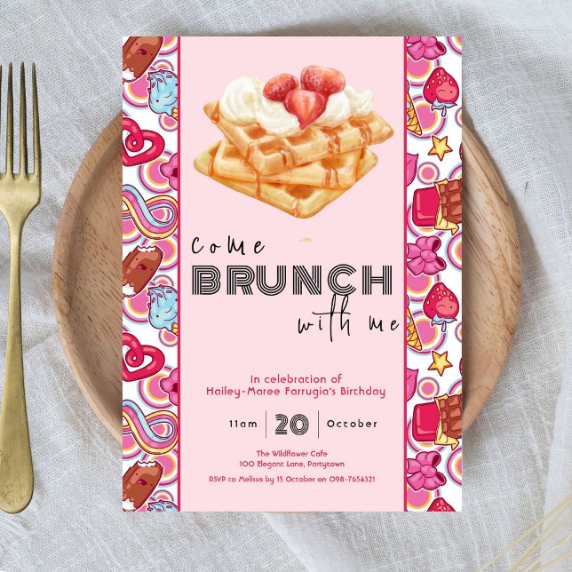 Brunch mit meiner rosa Einladung (Von Creator hochgeladen)