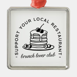 Brunch Pancakes Liebhaber witziger Zitate Ornament Aus Metall