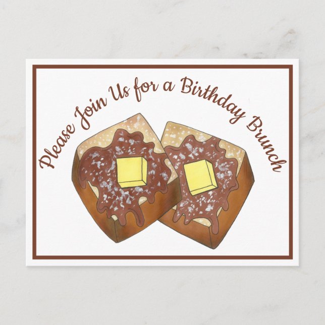 Brunch-Party Einladung zum französischen Frühstück Postkarte (Vorderseite)