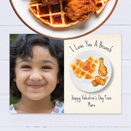 Brunch Pun Waffle Classroom Valentine Photo  Karte