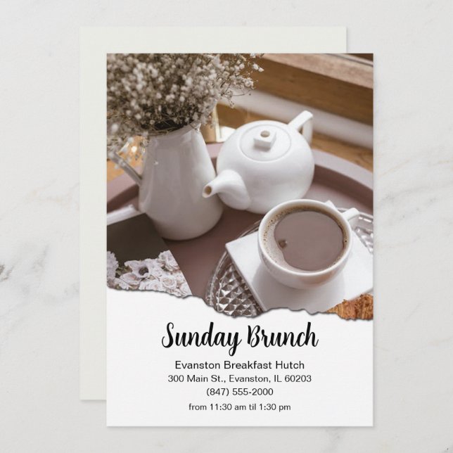 Brunch-Restaurant Flyer Einladung (Vorne/Hinten)