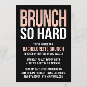 Brunch So harter rosa Bachelorette Brunch Einladun Einladung