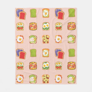 Brunch-Toast-Muster Fleecedecke