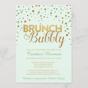 Brunch u. sprudelnde Glitzer-Brautparty-Einladung Einladung
