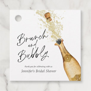 Brunch und Brause Brautparty-Quadrat Geschenkanhänger
