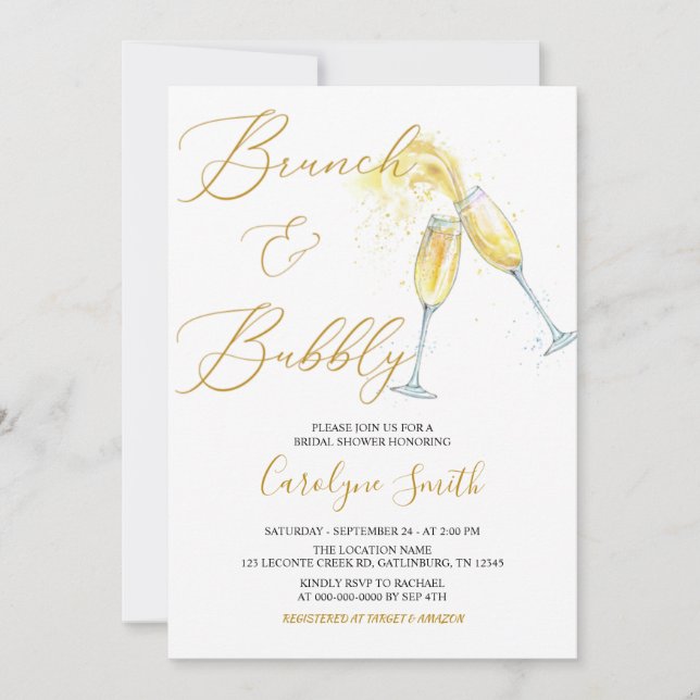 Brunch und Brautdusche Einladung (Vorderseite)