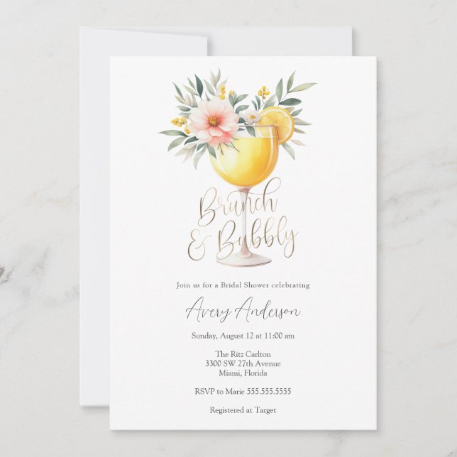 Brunch und Brautdusche Einladung (Vorderseite)