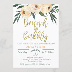 Brunch und Brautdusche mit Blumen Einladung