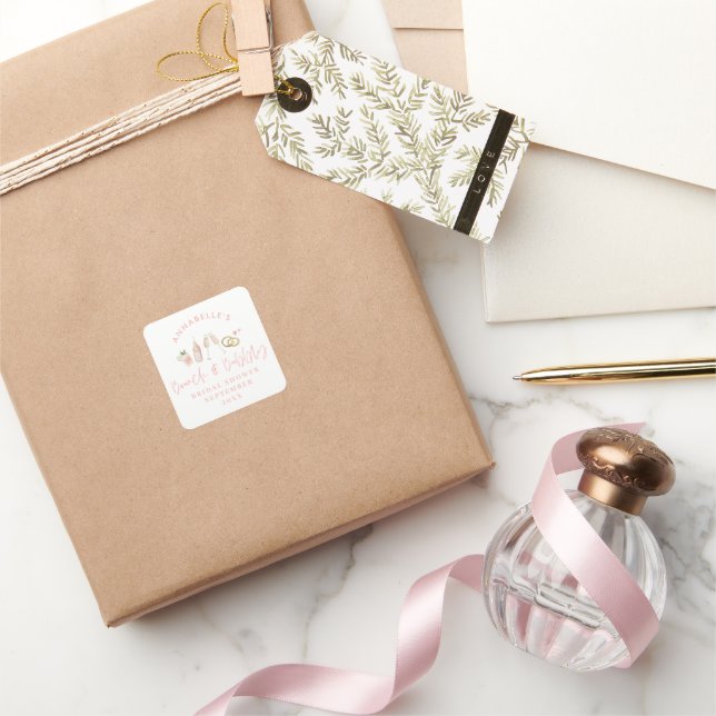 Brunch und Brautparty Quadratischer Aufkleber (Schenken)