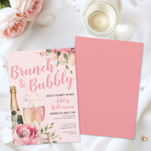 Brunch und Bubbels Florales Brautbad Einladung