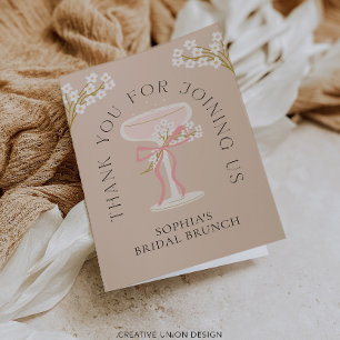 Brunch und Bubbels Hochzeitsshower Danke Karte