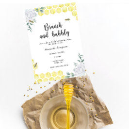 Brunch und Bubbly - Bienenthema-Brautparty Einladung