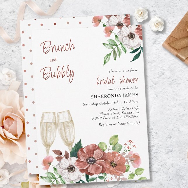 Brunch und Bubbly Blume Brautparty Einladung (Von Creator hochgeladen)