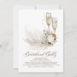 Brunch und Bubbly Boho Pampas Grass Brautparty Einladung