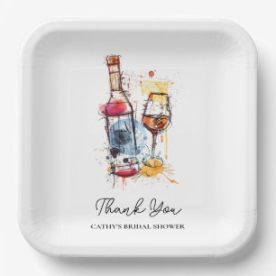 Brunch und Bubbly Brautparty Champagne 9"Square Pappteller