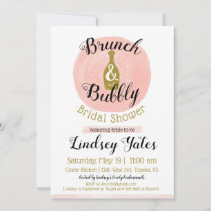 Brunch und Bubbly Brautparty Einladung
