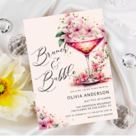 Brunch und Bubbly Brautparty Floral Einladung