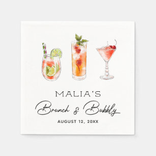 Brunch und Bubbly Brautparty Napkin Serviette