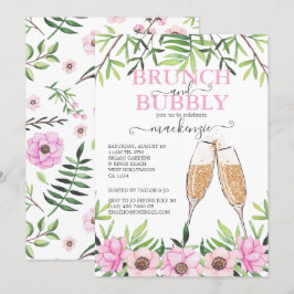 Brunch und Bubbly Brautparty Personalisiert Einladung