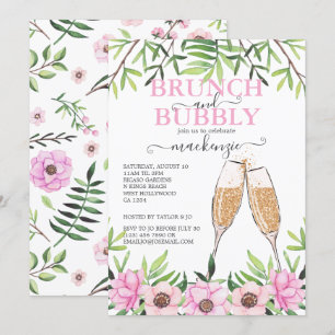 Brunch und Bubbly Brautparty Personalisiert Einladung